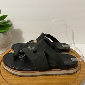 Merrell Juno Black Leather Wrap Sandal Women's Suede Strappy Flat Size 9